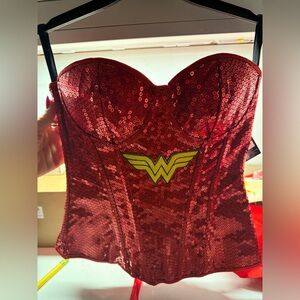 Wonder Woman DC Red Sequin Corset